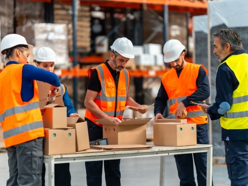 Gestor conferindo relatório de consumo e ficha de EPI digital